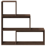 ZNTS Room Divider Bookcase 3-Tier Brown Oak 123x29x123 cm Engineered Wood 857991