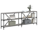 Console Table Grey Sonoma 200x30x75 cm Engineered Wood and Iron 832861