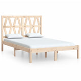 Bed Frame Natural Pine Solid Pine Wood Double Bed Frame 3103993