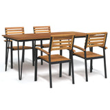 Garden Dining Set Natural Wood and Black 3155418