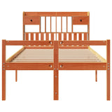 Bookcase Bed without Mattress Wax Brown 135x190 cm Doouble Solid Wood Pine 3322068