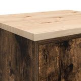 Garage Storage Cabinet Smoked Oak 60x51x85 cm Solid Wood Pine 860575