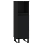 ZNTS 3 Piece Bathroom Furniture Set Black Engineered Wood 3190284
