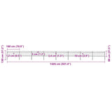 Garden Fence with Hoop Top Steel 1426x80 cm Black 277654