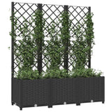 Garden Planter with Trellis Black 120x40x136 cm PP 318273