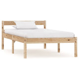 Bed Frame Natural Solid pine wood and plywood Single Durable 283191