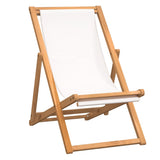 ZNTS Deck Chair Teak 56x105x96 cm Cream 43802