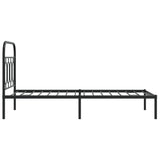 Metal Bed Frame without Mattress with Headboard Black 80x200cm 377108