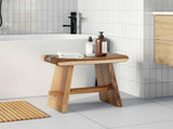 Shower Stool Natural 50 x 30 x 44 cm Solid Suar Wood 42015924
