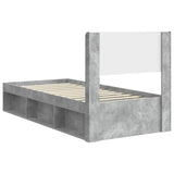 Bed Frame with Storage and Headboard Concrete Grey 90 x 200 cm 3414254