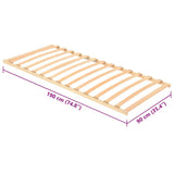 Slatted Bed Base Brown 90 x 190 cm Solid Beech Wood 42015278