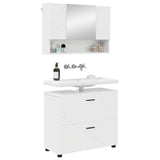 Bathroom Furniture Set with Drawer 2 pcs High Gloss White 3393017