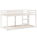 Bunk Bed without Mattress White 75x190 cm Small Single Solid Wood Pine 3281968