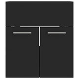 ZNTS Sink Cabinet with Built-in Basin Black Engineered Wood 3071262