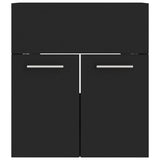 Bathroom Furniture Set Black Engineered Wood 3070857