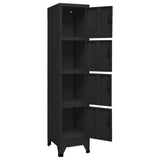 Locker Cabinet Black 38x45x180 cm Steel 339786