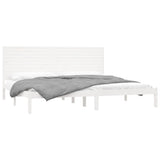 Bed Frame White Solid pine wood Double Durable Bed Frame 3104629