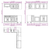 11 Piece Kitchen Cabinet Set Porto Brown Oak Engineered Wood 3314938