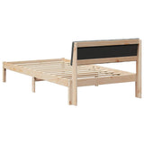Bed frame Brown and dark grey 100 x 200 cm Solid pine wood 878700