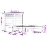 Bed Frame without Mattress White 135x190 cm Double Solid Wood 3104584