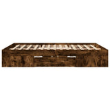 Bed Frame without Mattress Smoked Oak 150x200 cm King Size Engineered Wood 3295468
