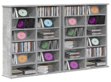 CD Cabinet 2 pcs Concrete Grey 60 x 17 x 92 cm Engineered Wood 8012737