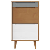 Shoe Cabinet MOLDE Brown 59,5x35x103 cm Solid Wood Pine 350525
