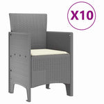 Garden Dining Set 11 pcs Light Grey Polt rattan 3378611