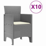 Garden Dining Set 11 pcs Light Grey Polt rattan 3378611