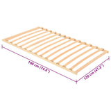 Slatted Bed Base Brown 120 x 190 cm Solid Beech Wood 42015280