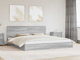 Storage Bed Grey Sonoma 180 x 200 cm Engineered Wood 3411185