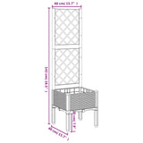 Garden Planter with Trellis Blue Grey 40x40x142 cm PP 367916