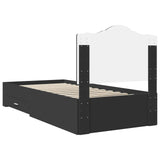 Bed Frame with Headboard Black 70 x 190 cm Engineered Wood 3413667
