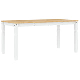 ZNTS Dining Table Corona White 160x80x75 cm Solid Wood Pine 4005719