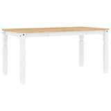 Dining Table Corona White 160x80x75 cm Solid Wood Pine 4005719