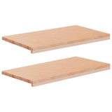 Window Sills 2 pcs Natural 80x 40 x 2 cm Solid Beech Wood 42048160