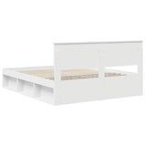 Bed Frame with Headboard White 160 x 200 cm Solid Pine Wood 3410573