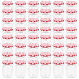 Glass Jam Jars with White and Red Lid 48 pcs 230 ml 50798