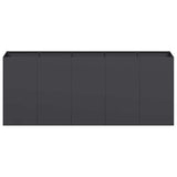 Planter Black 200x40x80 cm Cold-rolled Steel 860724