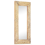 Hand-Carved Mirror 110x50x2.6 cm Solid Mango Wood 321646