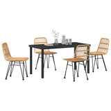 Garden Dining Set 5 pcs Brown Powder-Coated Steel 3379193