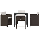Garden Dining Set 5 pcs Brown Poly Rattan 3380697