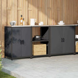 Kitchen Storage Set HATTEM 3 pcs Anthracite Cold-rolled Steel 3392703