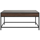 Coffee Table with Infinity LED Brown Oak 90x50x41 cm 847691