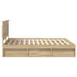 Bed Frame with Headboard Sonoma 180 x 200 cm Solid Pine Wood 3410058