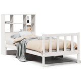 Bookcase Bed without Mattress White 90x200 cm Solid Wood Pine 3321699