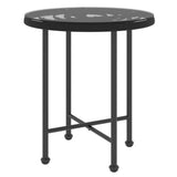 Garden Dining Set Black Steel, Polyethylene with a Rattan Look 3157832