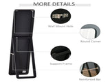 Full Length Mirror, Free Standing or Wall Hanging, Tall Full Body Mirror for Bedroom, Hallway, Black T3398P343254