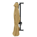 Wall-Mounted Garden Parasol with Metal Pole 300 cm Taupe 44866