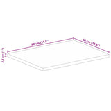 Table Top 80x60x2.5 cm Rectangular Solid Wood Rough Mango 371330